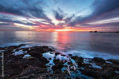 Stunning sunset over Crescent Bay in Laguna Beach