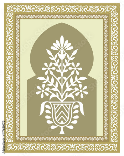 Illustration for Arabic floral frame Traditional Islamic multicolor multicolor bundle design, Arabic or Islamic Traditional floral frame set 