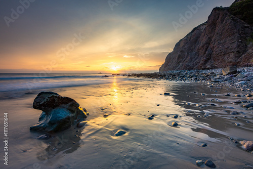 Obraz na płótnie Sunset over the tide pools at Dana Point w salonie