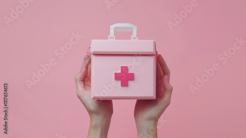hands holding first aid kit