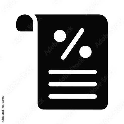 A sheet with a percentage symbol, for rates or analytics