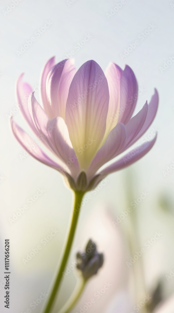 Fototapeta premium lavender flower blooming in the morning, created by generative AI