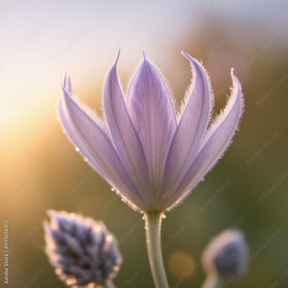 lavender flower blooming in the morning, created by generative AI lavender flower blooming in the morning, created by generative AI