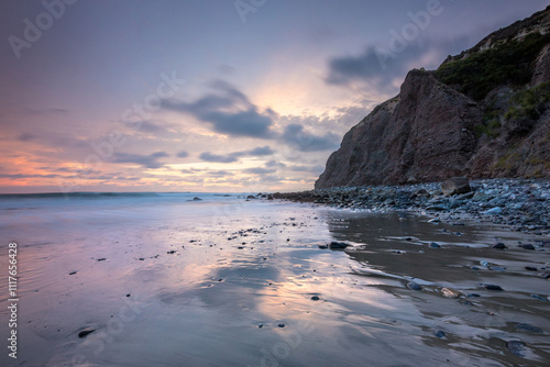Obraz na płótnie Scenic view of Dana Cove at sunset in California w salonie