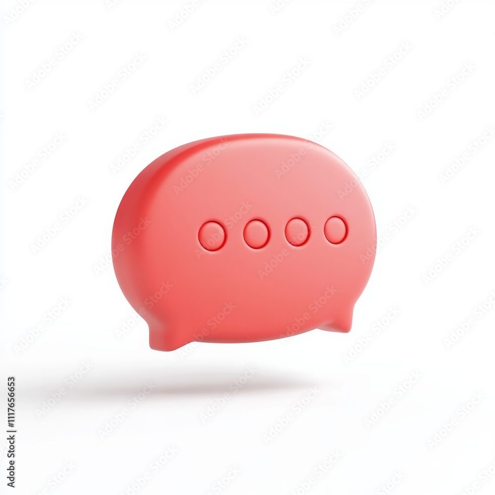 chat bubble icon 3d, against white background 