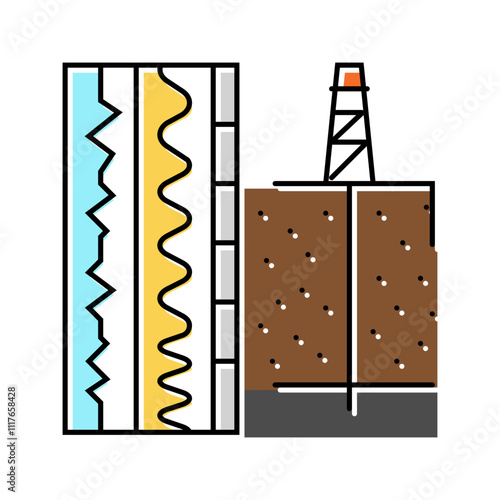 shale gas oil industry color icon vector. shale gas oil industry sign. isolated symbol illustration