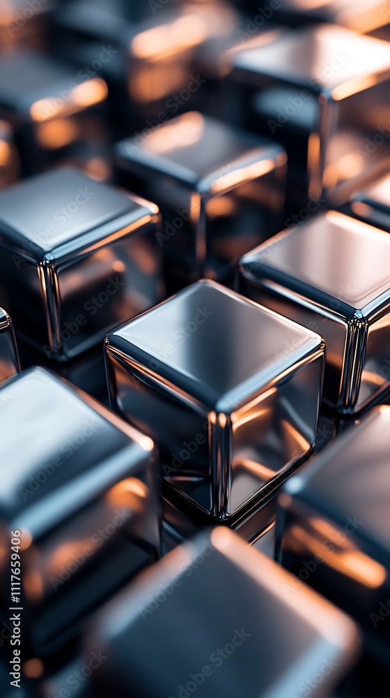Fototapeta premium Vivid Geometric Cubes Contrasting Against a Dynamic Abstract Background