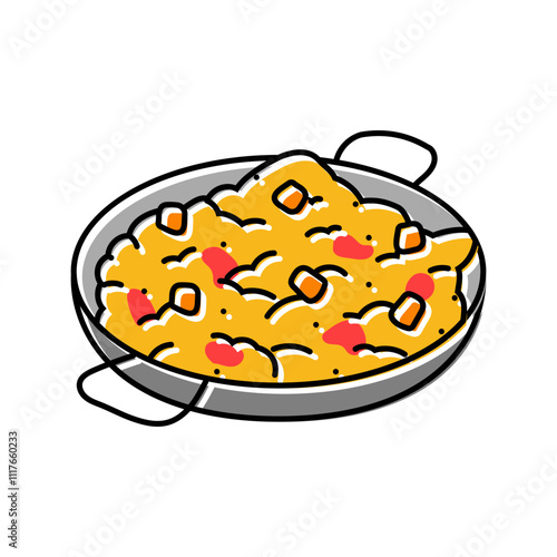 paella dish spanish cuisine color icon vector. paella dish spanish cuisine sign. isolated symbol illustration