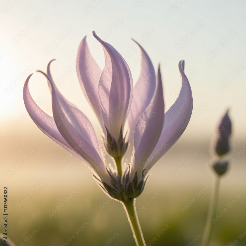 lavender flower blooming in the morning, created by generative AI lavender flower blooming in the morning, created by generative AI