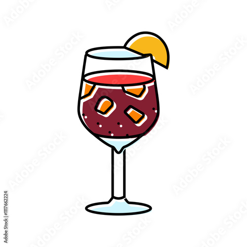 sangria glass spanish cuisine color icon vector. sangria glass spanish cuisine sign. isolated symbol illustration