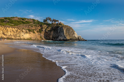 Obraz na płótnie Waves lap at Crystal Cove Beach w salonie