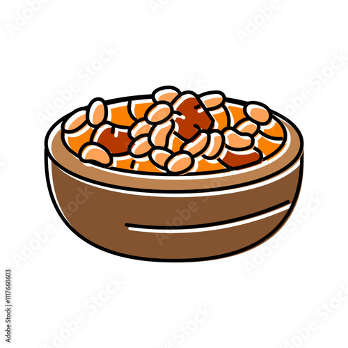 fabada asturiana spanish cuisine color icon vector. fabada asturiana spanish cuisine sign. isolated symbol illustration