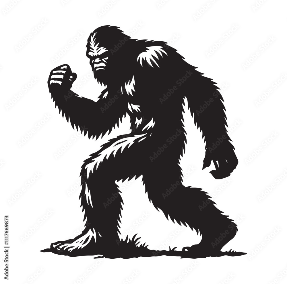 Fototapeta premium big foot silhouette vector illustration