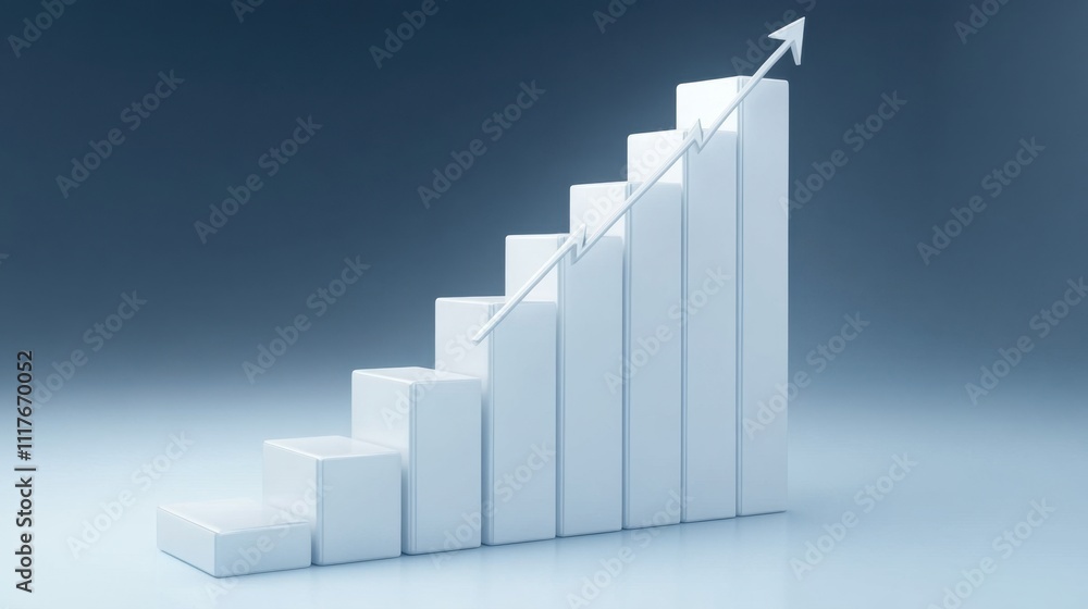 Fototapeta premium Upward Trending Bar Graph Success, Growth, and Progress Visualization.