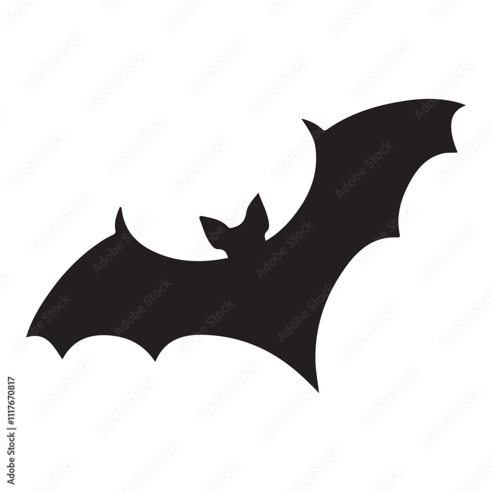 Fototapeta premium Spooky Black Bat Silhouette Halloween Clipart Vector