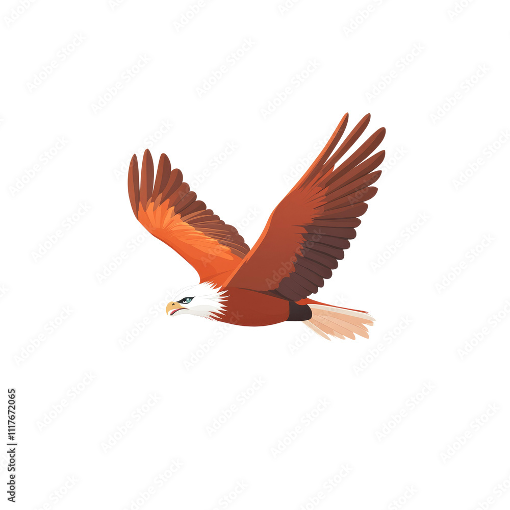 Majestic Red Eagle in Flight - Vector Illustration Majestic Red Eagle in Flight - Vector Illustration