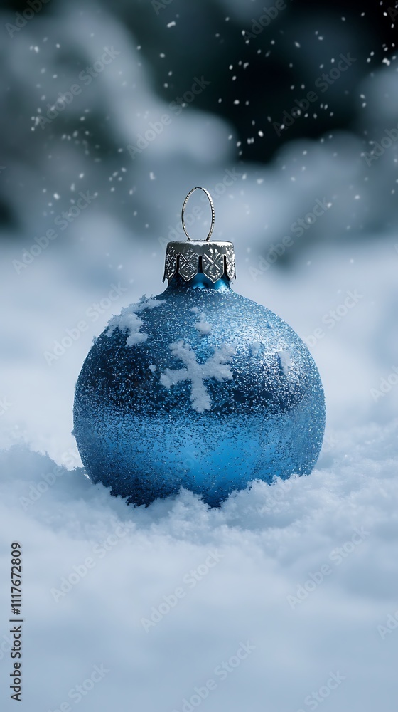Glitter holiday ornament centered snow frosty seasonal background picture Glitter holiday ornament centered snow frosty seasonal background picture
