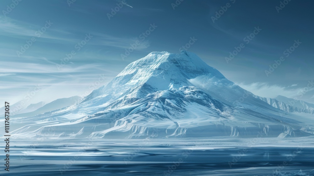 Majestic Mount Erebus in Antarctica's Icy Landscape Majestic Mount Erebus in Antarctica's Icy Landscape