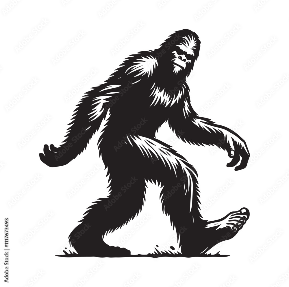 Fototapeta premium big foot silhouette vector illustration