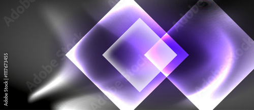 Dark neon colors with glass square shapes