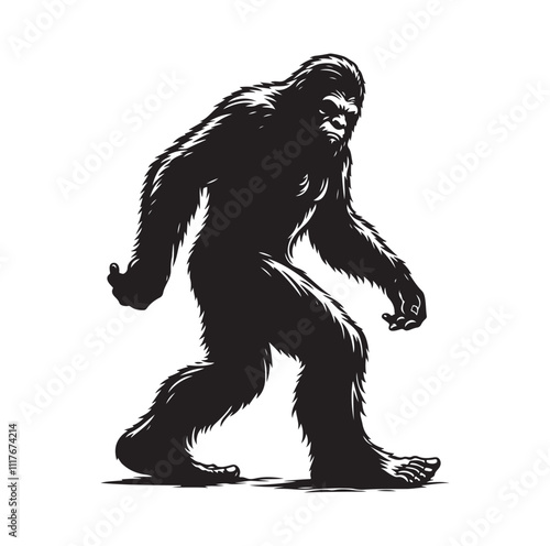 big foot silhouette vector illustration