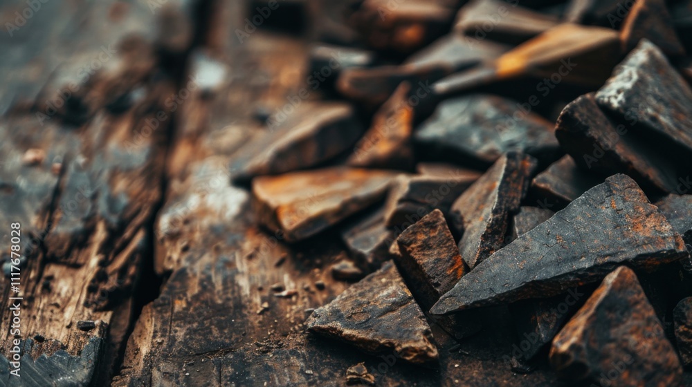 Close-up of ancient stone tools, sharp flint knives, and polished axes on a weathered wooden surface, symbolizing prehistoric craftsmanship and the dawn of human ingenuity Close-up of ancient stone tools, sharp flint knives, and polished axes on a weathered wooden surface, symbolizing prehistoric craftsmanship and the dawn of human ingenuity