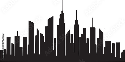 Modern City Skyline Silhouette Vector Graphic