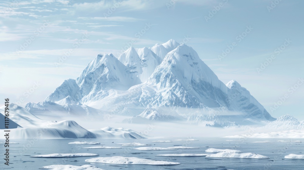 Majestic Antarctica Mountain Landscape at Dusk Majestic Antarctica Mountain Landscape at Dusk