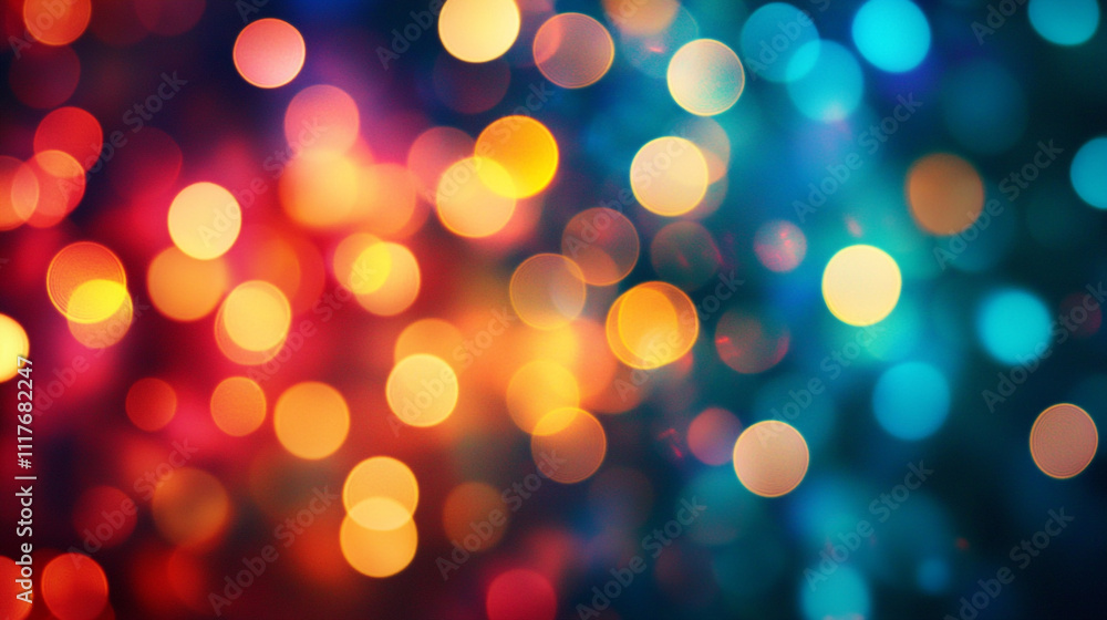 Colorful bokeh lights create a festive atmosphere during a celebration at night Colorful bokeh lights create a festive atmosphere during a celebration at night