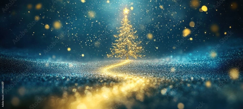 Obraz premium Magical Christmas Tree: A Glimmering Winter Wonderland