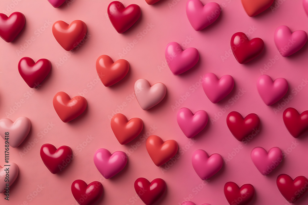 Modern Valentine's Day design featuring a gradient blend of vibrant pink and scarlet with minimalist floating heart icons, creating a chic romantic atmosphere Modern Valentine's Day design featuring a gradient blend of vibrant pink and scarlet with minimalist floating heart icons, creating a chic romantic atmosphere