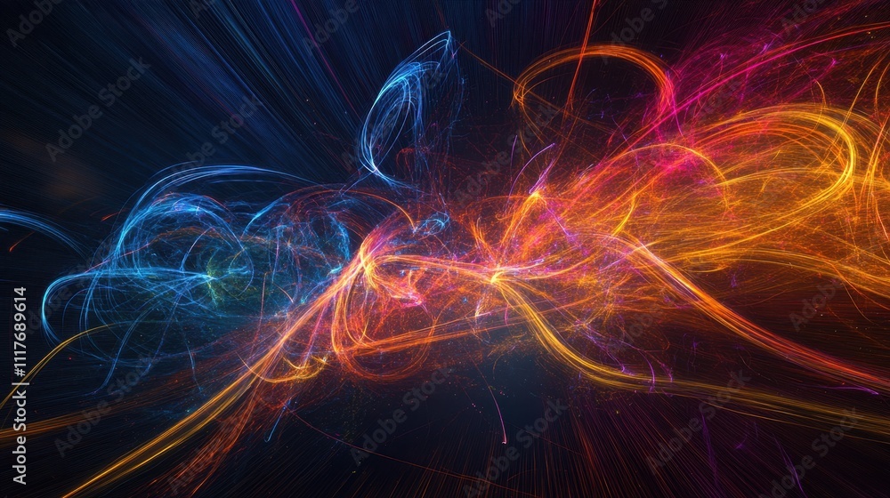 Abstract fiery and icy swirls, dynamic energy flow. Abstract fiery and icy swirls, dynamic energy flow.