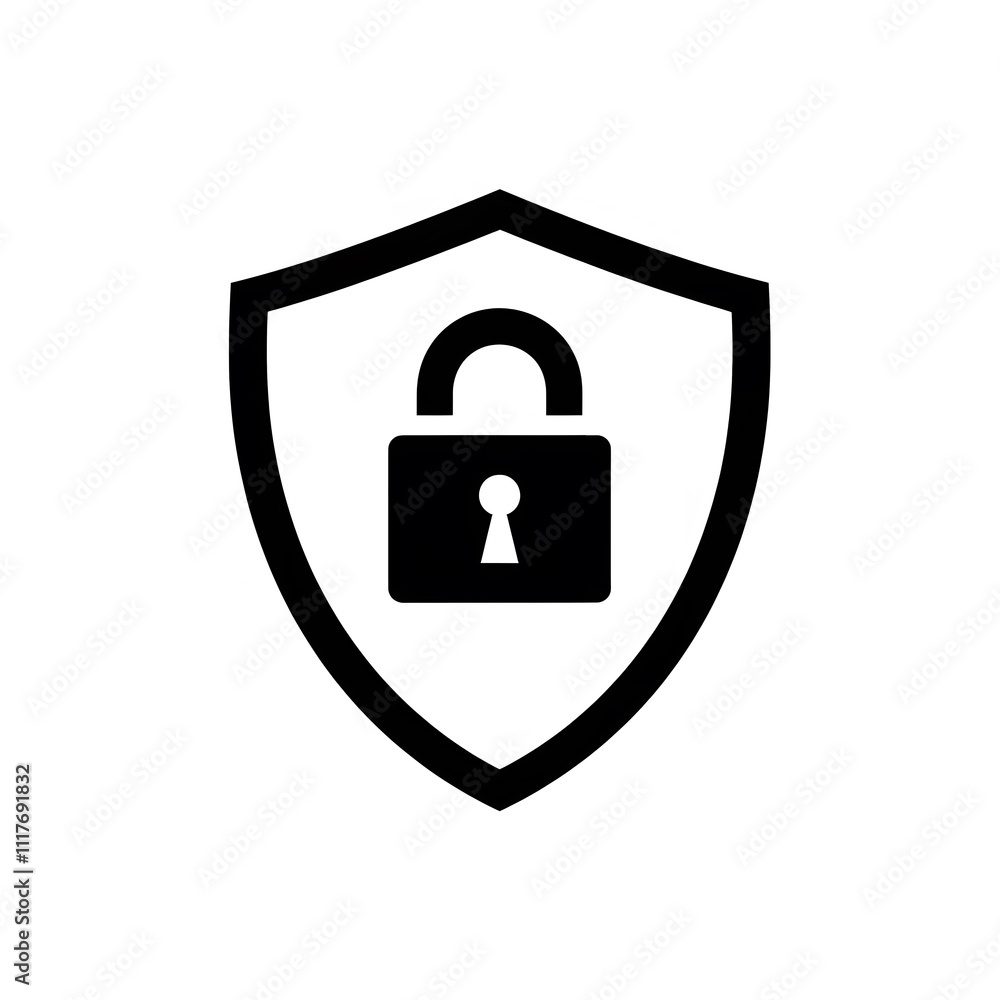 Shield with padlock icon Shield with padlock icon