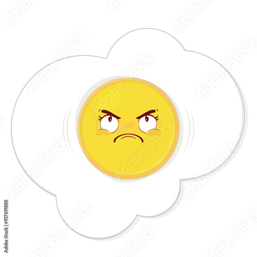 fried egg angry face cartoon cute
