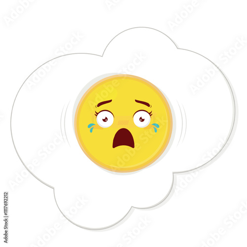 fried egg scared face cartoon cute