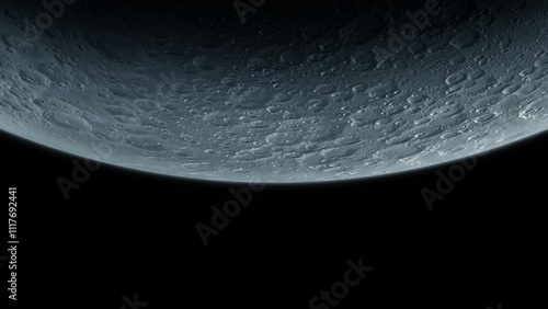 CloseUp View of a Celestial Surface Featuring Dramatic Shadowing Effects and Textures