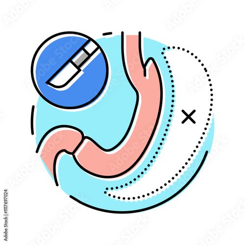 gastrectomy surgery doctor color icon vector. gastrectomy surgery doctor sign. isolated symbol illustration