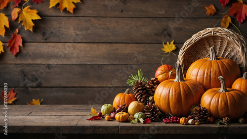 Happy thanksgiving day background with copy space for text