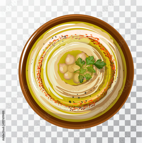 Hummus hand drawing vector illustration