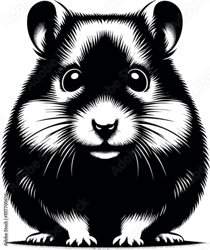 Hamster Silhouette - Black Vector Cricut Design for T-Shirt Printing