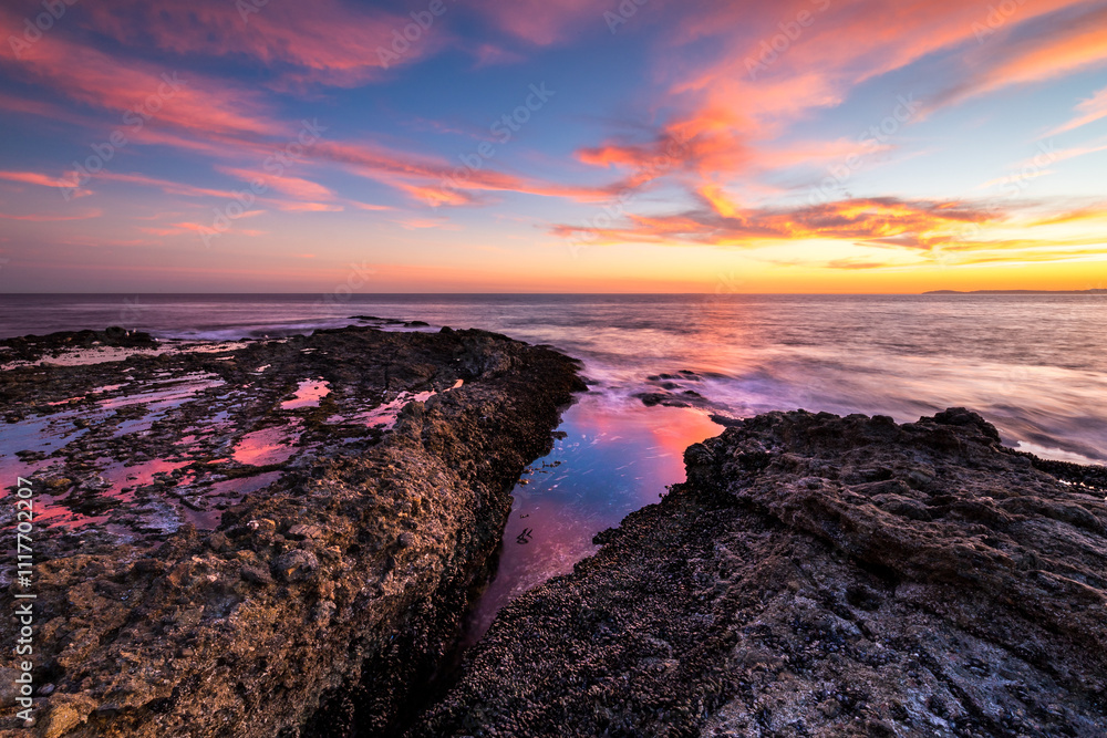 Sunset at Crescent Bay Beach, Laguna Beach