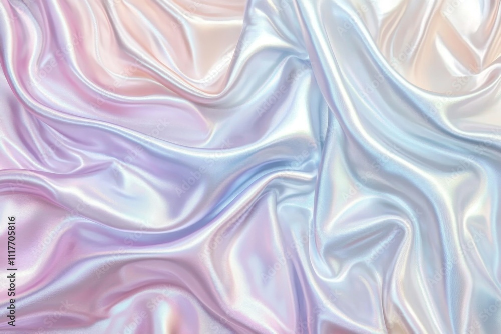 Texture of holographic rainbow fabric serves as a pastel abstract background, ideal for advertising cosmetics or products. Texture of holographic rainbow fabric serves as a pastel abstract background, ideal for advertising cosmetics or products.