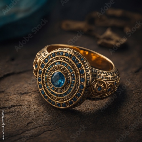 Create a ring inspired by ancient Egyptian artifacts.