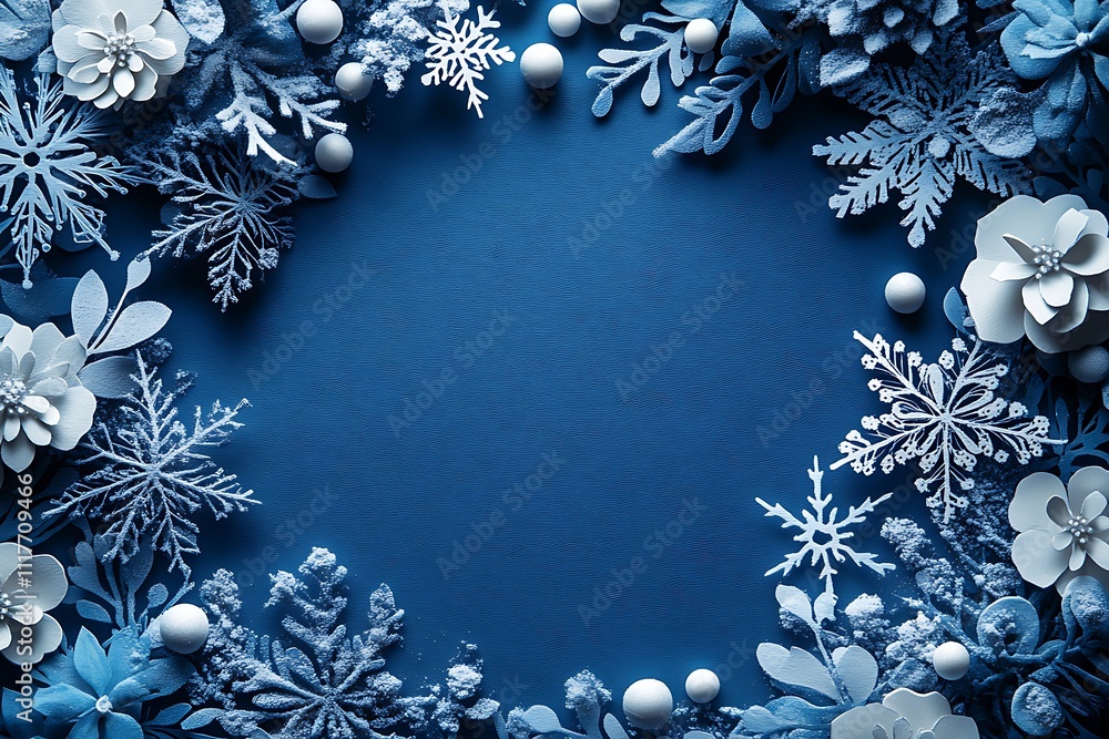Snowflakes and ice with blue tones
Snowflakes and ice with blue tones