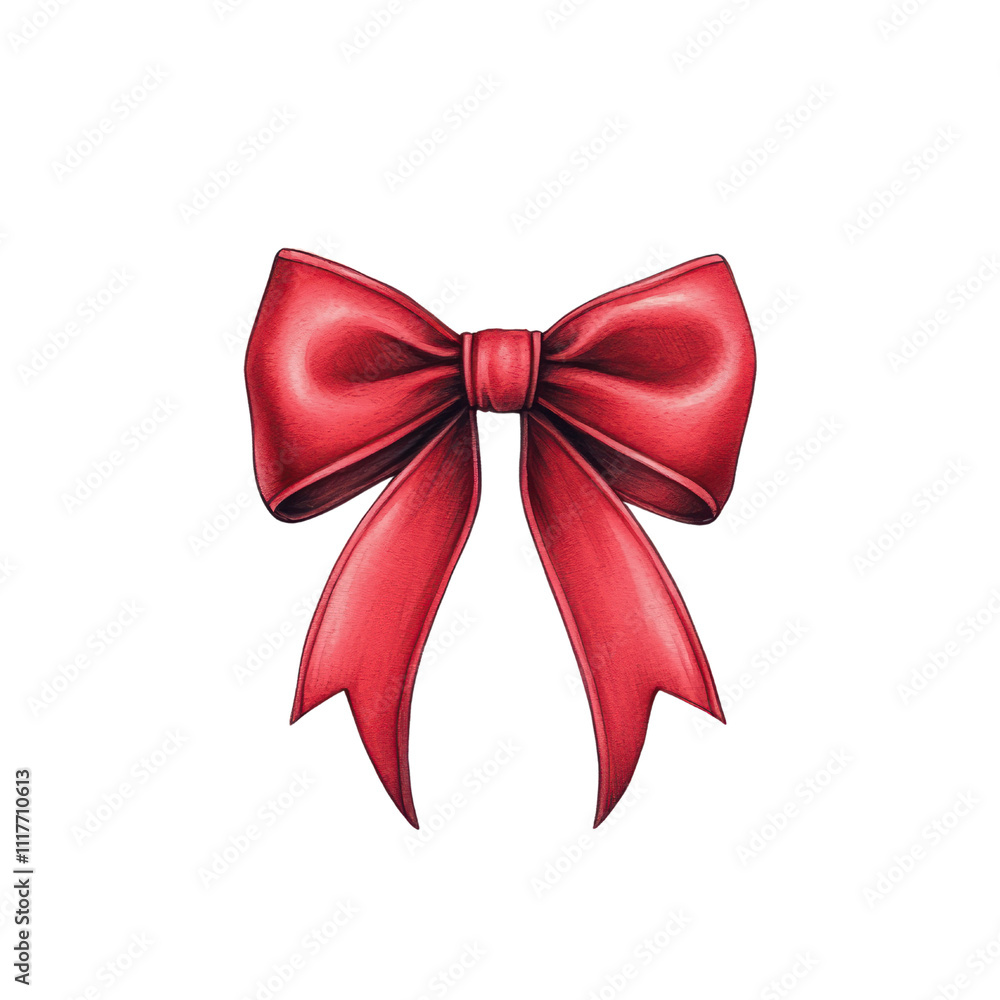 Red bow with ribbon, perfect for gifts and decorations, adding festive touch to any occasion. isolated on transparent background Red bow with ribbon, perfect for gifts and decorations, adding festive touch to any occasion. isolated on transparent background