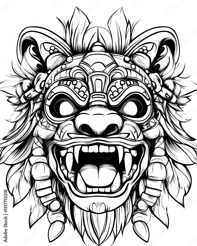 A drawing of a scary looking monster with a big mouth and sharp teeth. The monster has a fierce and menacing look on its face A drawing of a scary looking monster with a big mouth and sharp teeth. The monster has a fierce and menacing look on its face