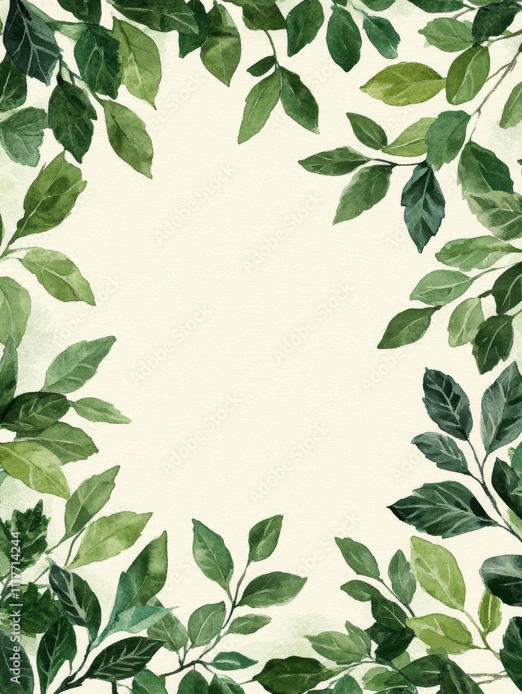 Fresh Green Leaves Frame for Natural and Organic Designs Fresh Green Leaves Frame for Natural and Organic Designs