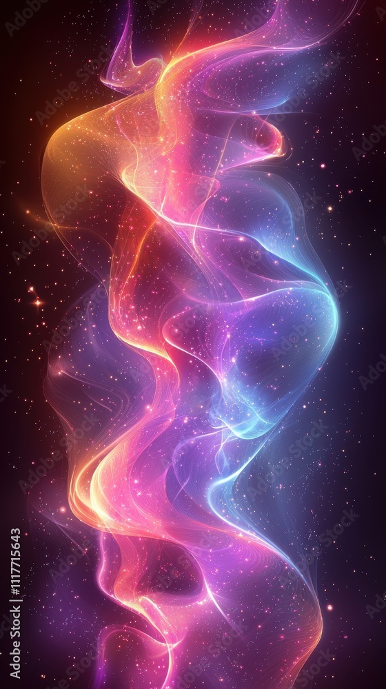 Colorful cosmic swirl in vibrant hues depicting a mystical and enchanting celestial phenomenon Colorful cosmic swirl in vibrant hues depicting a mystical and enchanting celestial phenomenon
