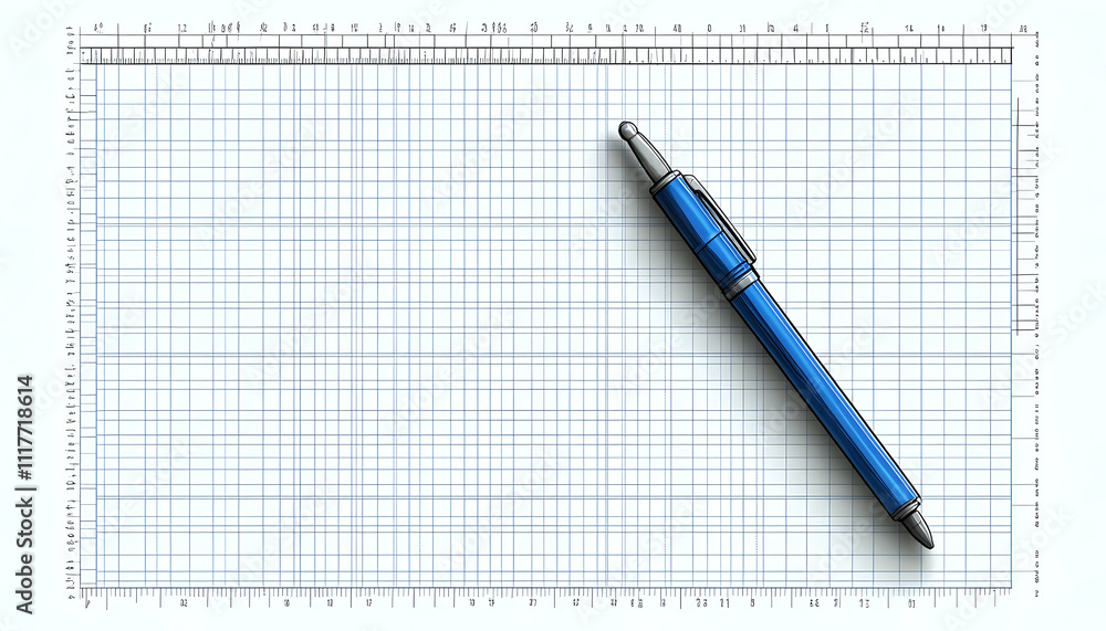 Blue pen on grid paper; planning, design, engineering concept. Blue pen on grid paper; planning, design, engineering concept.