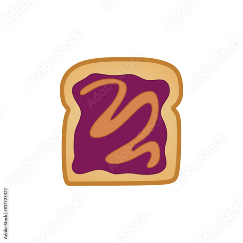 peanut butter and jelly sandwich toast vector